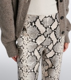 Róhe Snake-effect leather straight pants
