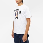 A Bathing Ape Men's Tie Dye College T-Shirt in White/Navy