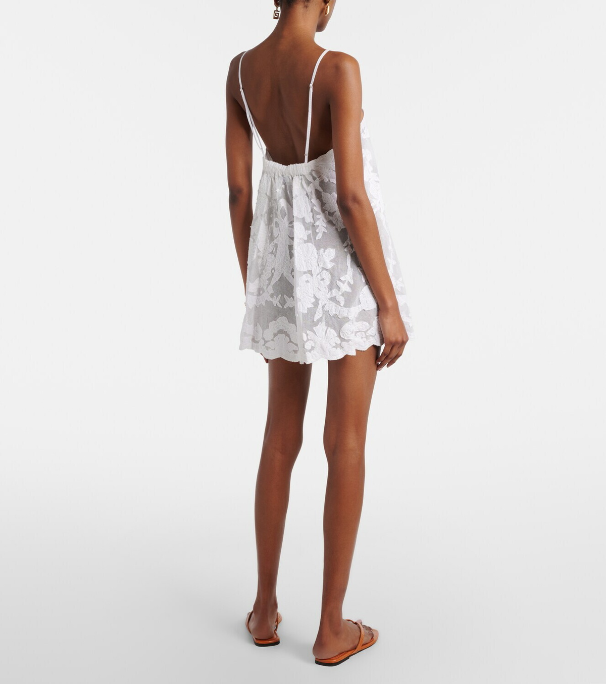 Juliet Dunn Embroidered cotton minidress