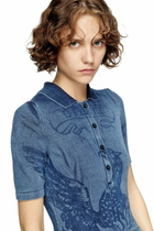 Diesel Polo midi dress in denim-effect knit - Dresses Womens in Blue