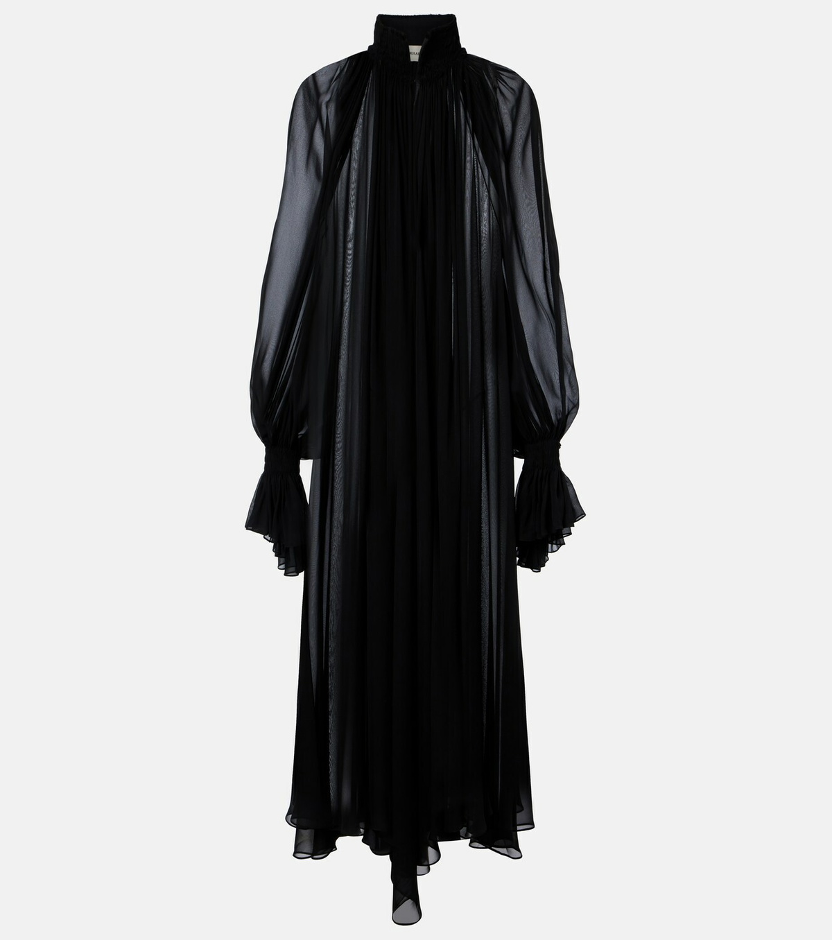 Khaite Edgar semi-sheer silk tulle midi dress