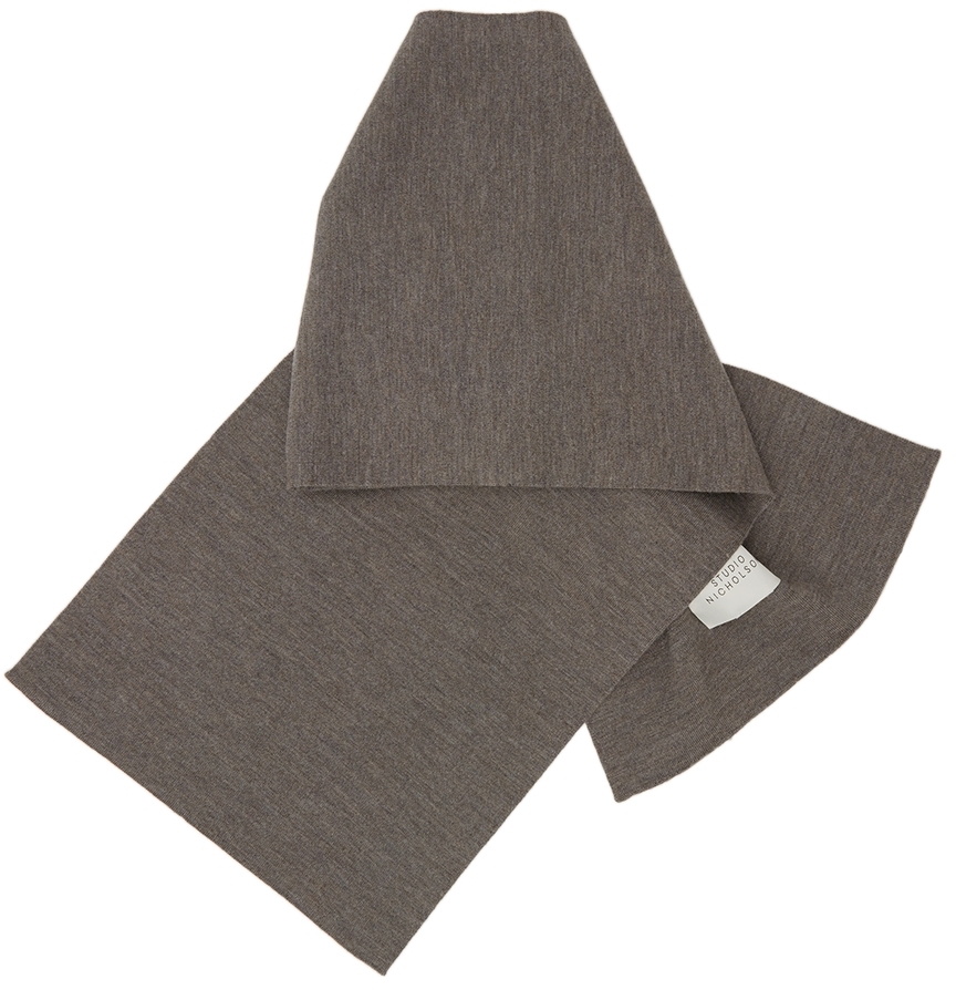 Studio Nicholson Grey Wool Lino Scarf Studio Nicholson