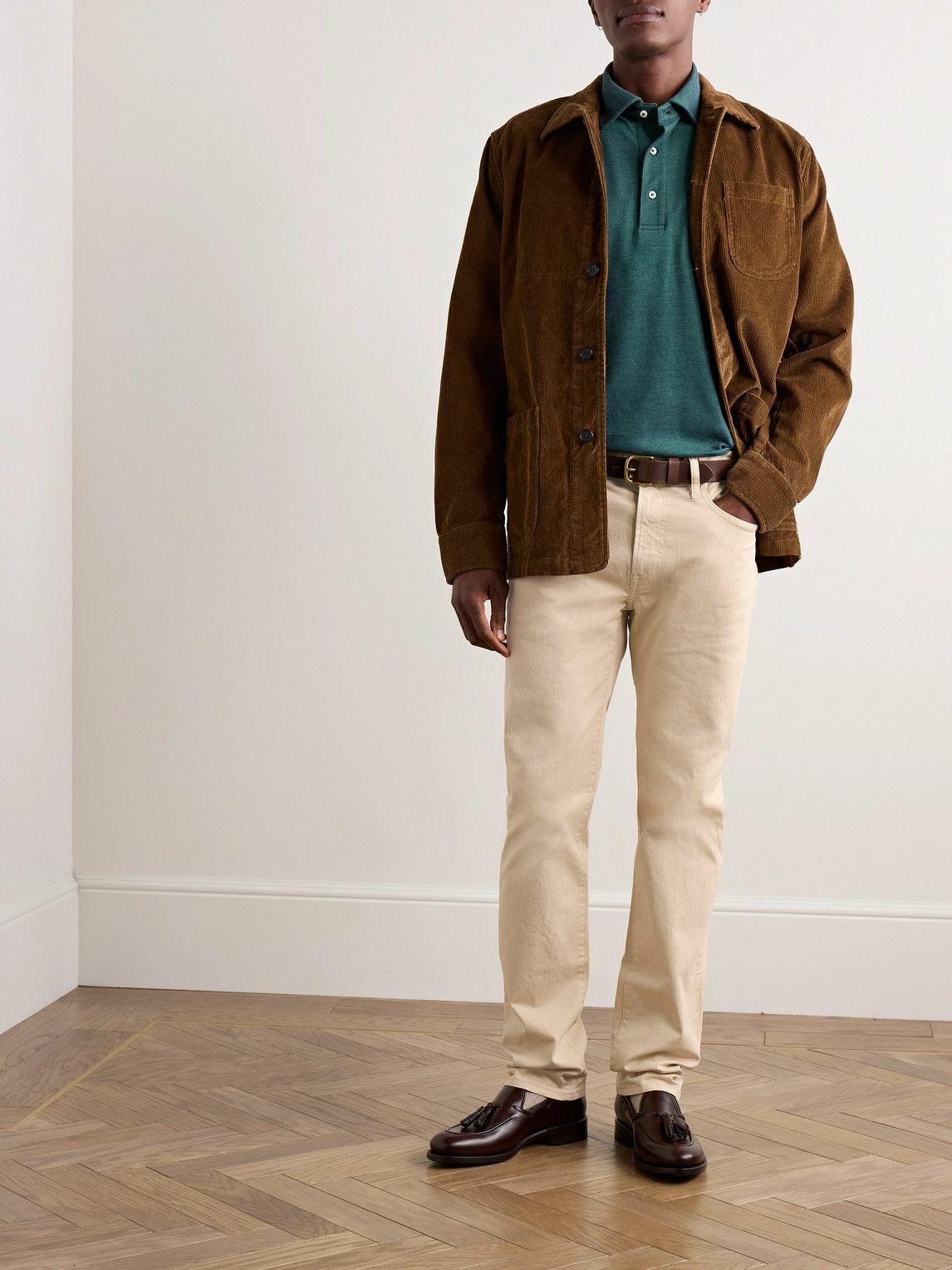 Sid Mashburn - Slim-Fit Straight-Leg Cotton-Blend Twill Trousers - Neutrals