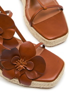 Zimmermann Orchid 110 Leather Wedge Espadrilles Brown