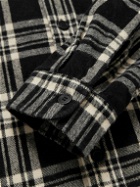 John Elliott - Hemi Frayed Checked Cotton-Flannel Shirt - Black