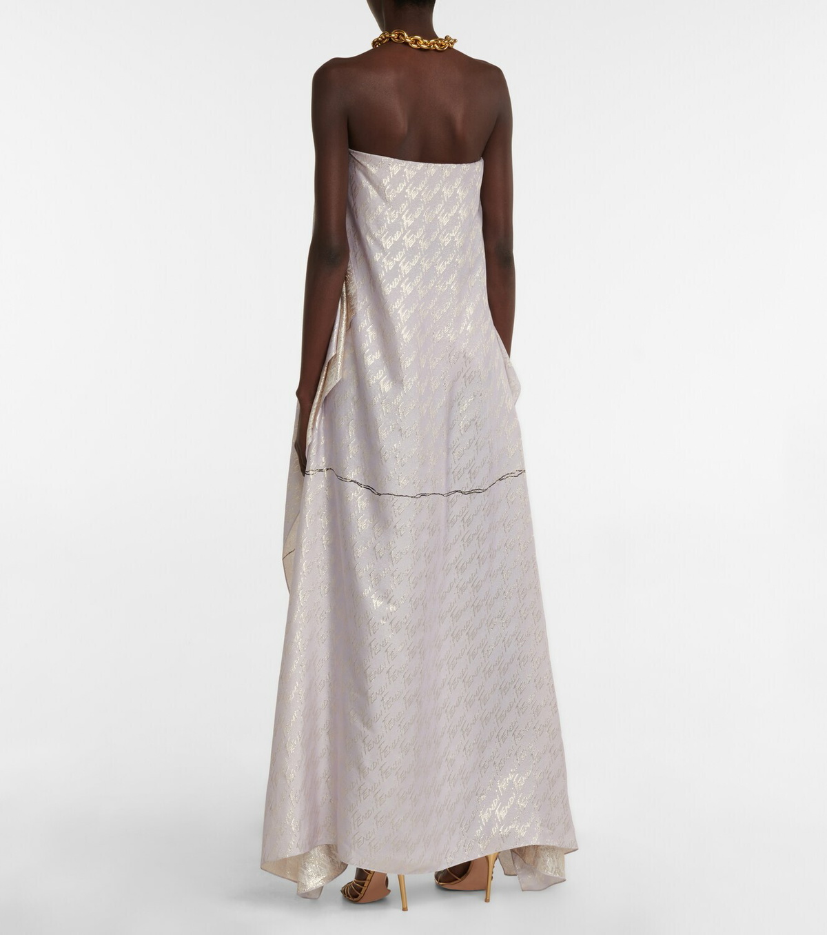 ワンピースその他 FENDI Maxi dresses Fendi Lamé silk-blend maxi dress Fendi