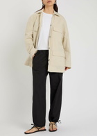Toteme Drawstring Cotton-blend Poplin Jacket Off White