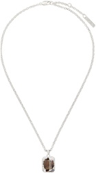 SWEETLIMEJUICE Silver Textured Zong Necklace