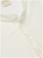 MASSIMO ALBA - Hawai Watercolour-Dyed Cotton-Jersey Henley T-Shirt - White - S