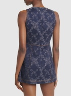 ETRO - Jacquard V-neck Sleeveless Mini Dress