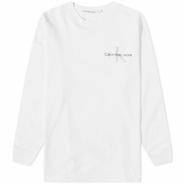 Photo: Calvin Klein Men's Monologo Long Sleeve T-Shirt in Bright White