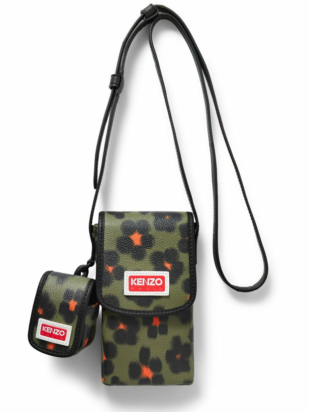 Photo: KENZO - Discover Floral-Print Faux Leather Phone Pouch