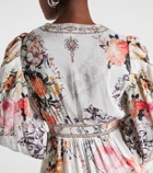 Camilla Floral linen and silk minidress