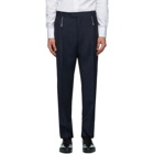 Hugo Navy Wool Zip Detail Trousers