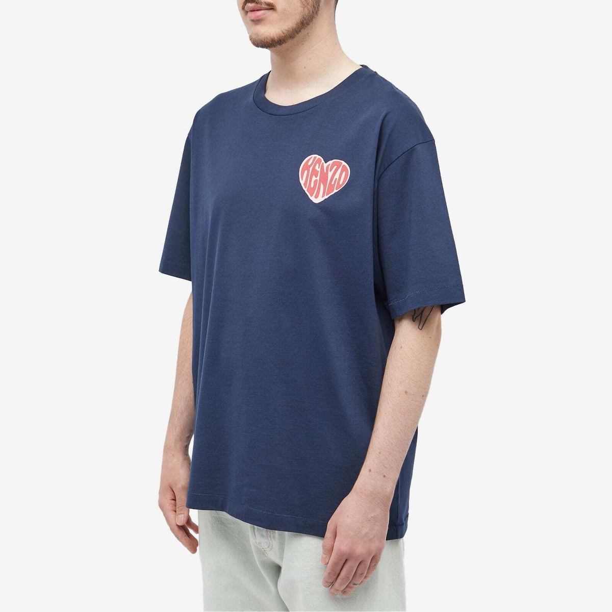 Kenzo Paris Men's Kenzo Hearts Oversized T-Shirt in Midnight