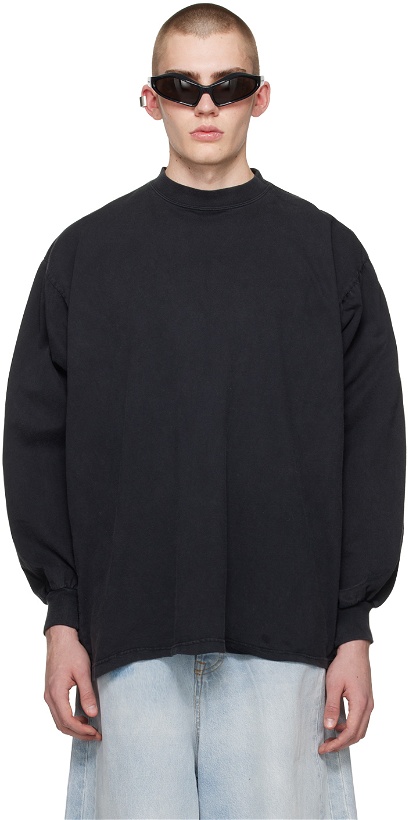 Photo: Balenciaga Black Printed Long Sleeve T-Shirt
