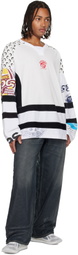Marine Serre White Regenerated Graphic Jersey T-shirt