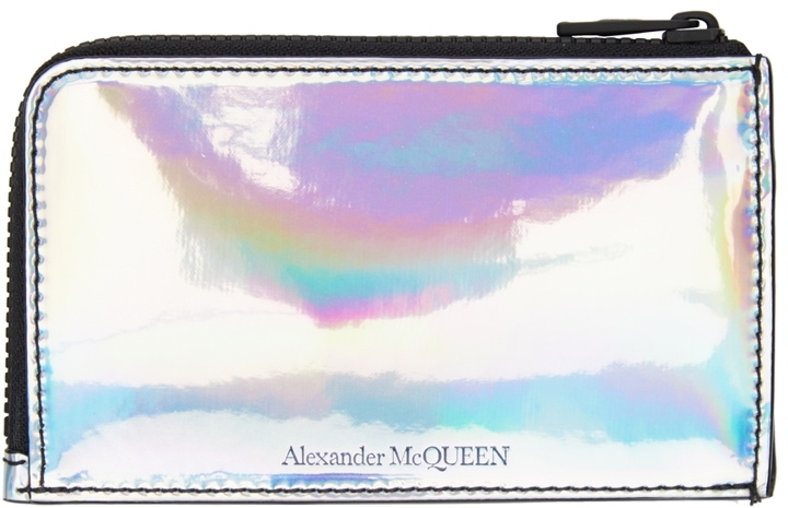 Photo: Alexander McQueen Silver Blake Zip Card Holder