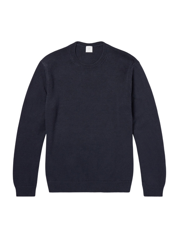 Photo: Eleventy - Cotton and Silk-Blend Sweater - Blue