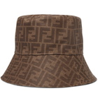 Fendi - Logo-Jacquard Coated-Canvas Bucket Hat - Brown