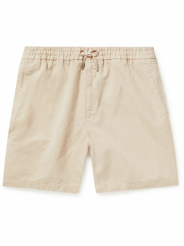 Photo: Mr P. - Straight-Leg Cotton and Linen-Blend Drawstring Shorts - Neutrals