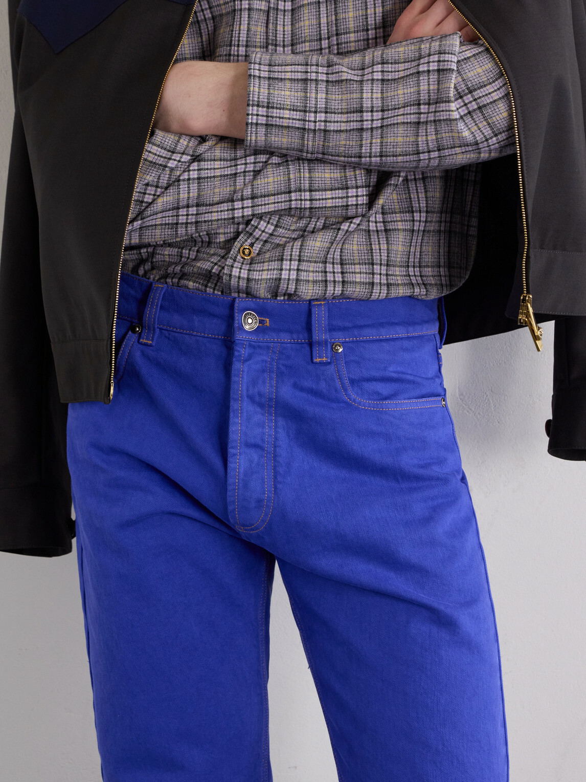 Versace - Straight-Leg Logo-Appliquéd Jeans - Blue
