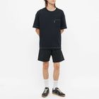 Comme des Garçons Homme Men's Contrast Stitch Pocket Logo T-Shirt in Navy