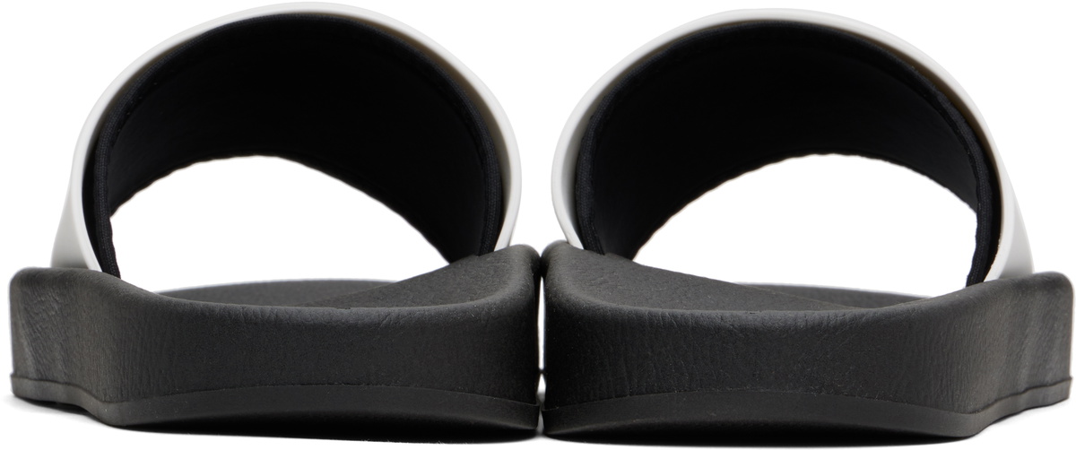 Hugo White & Black Logo-Branded Straps Pool Slides