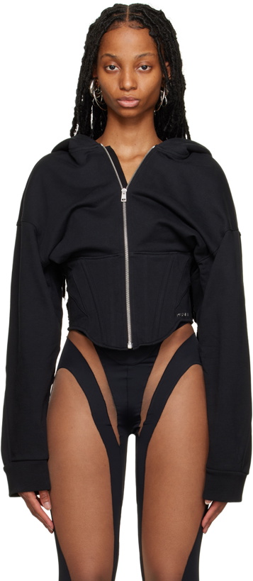 Photo: Mugler Black Corseted Hoodie