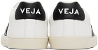 VEJA White & Black Esplar Leather Sneakers