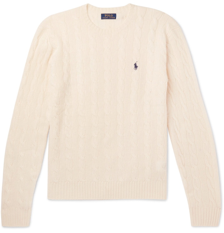 Photo: Polo Ralph Lauren - Cable-Knit Merino Wool and Cashmere-Blend Sweater - Neutrals