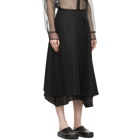 Sulvam Black Flared Jersey Skirt