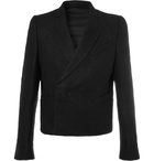 Rick Owens - Black Slim-Fit Double-Breasted Camel Hair and Linen-Blend Blazer - Men - Black