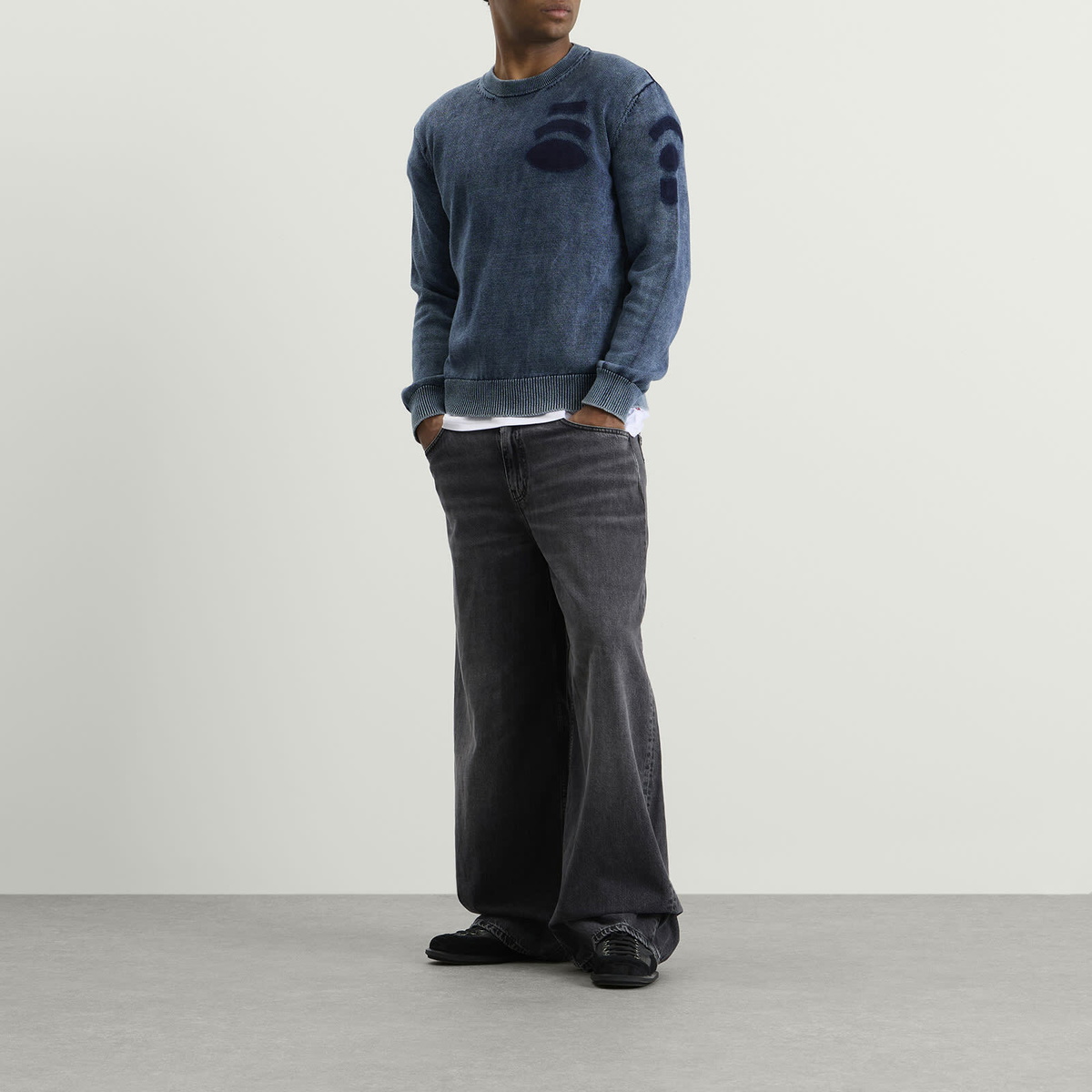 Diesel Men's 7G Patches Knit Jumper in Peacoat