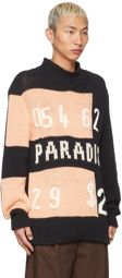 Jil Sander Navy Jacquard Knit Sweater