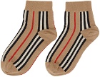 Burberry Beige Intarsia Ankle Socks
