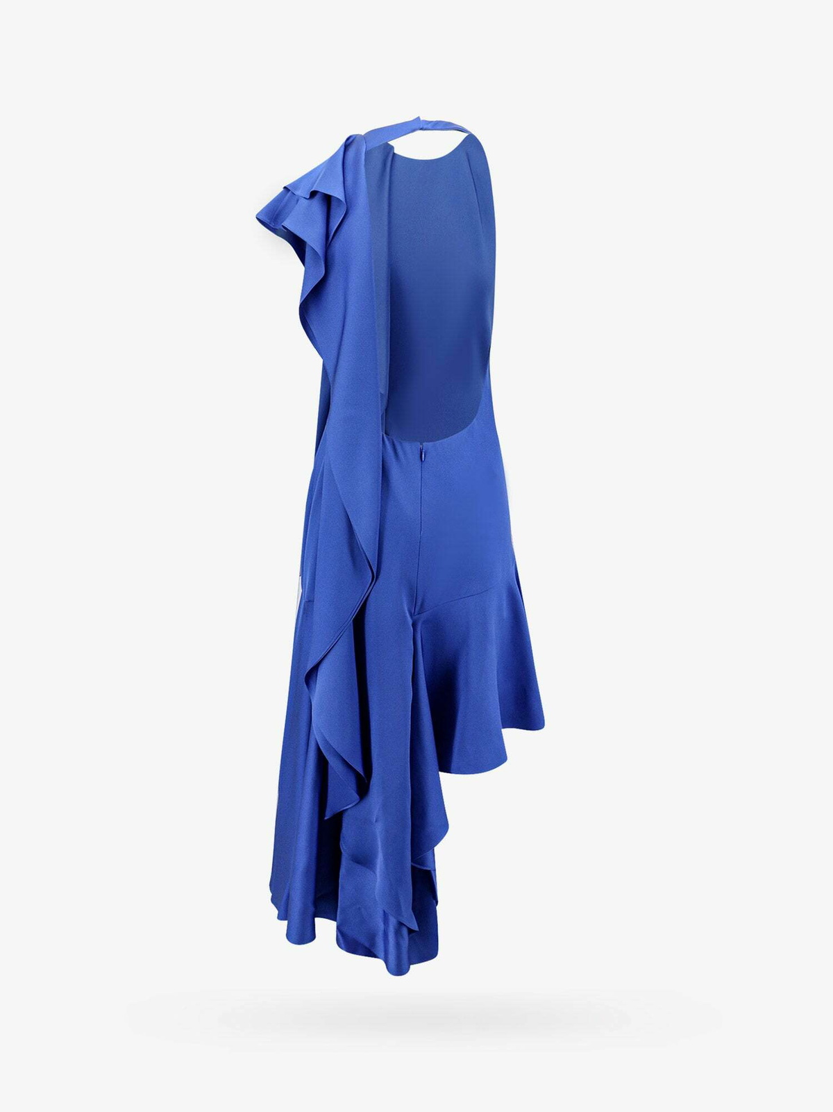 blue alexander mcqueen dress ALEXANDER MCQUEEN RUNWAY S/S 2023 BLUE LEATHER BUSTIER DRESS