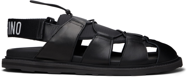 Photo: Moschino Black Sporty Sandals