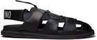 Moschino Black Sporty Sandals