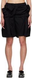 Noir Kei Ninomiya Black Gathered Shorts