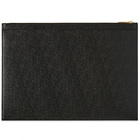 Thom Browne Men's Large Zip Laptop Holder in Black Pebble Grain