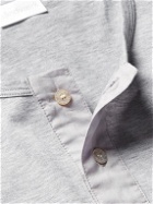 Håndværk - Pima Cotton-Jersey Henley Pyjama Shirt - Gray