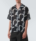 Commas Printed cotton voile bowling shirt