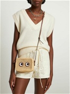 ANYA HINDMARCH - Eyes Raffia & Leather Shoulder Bag
