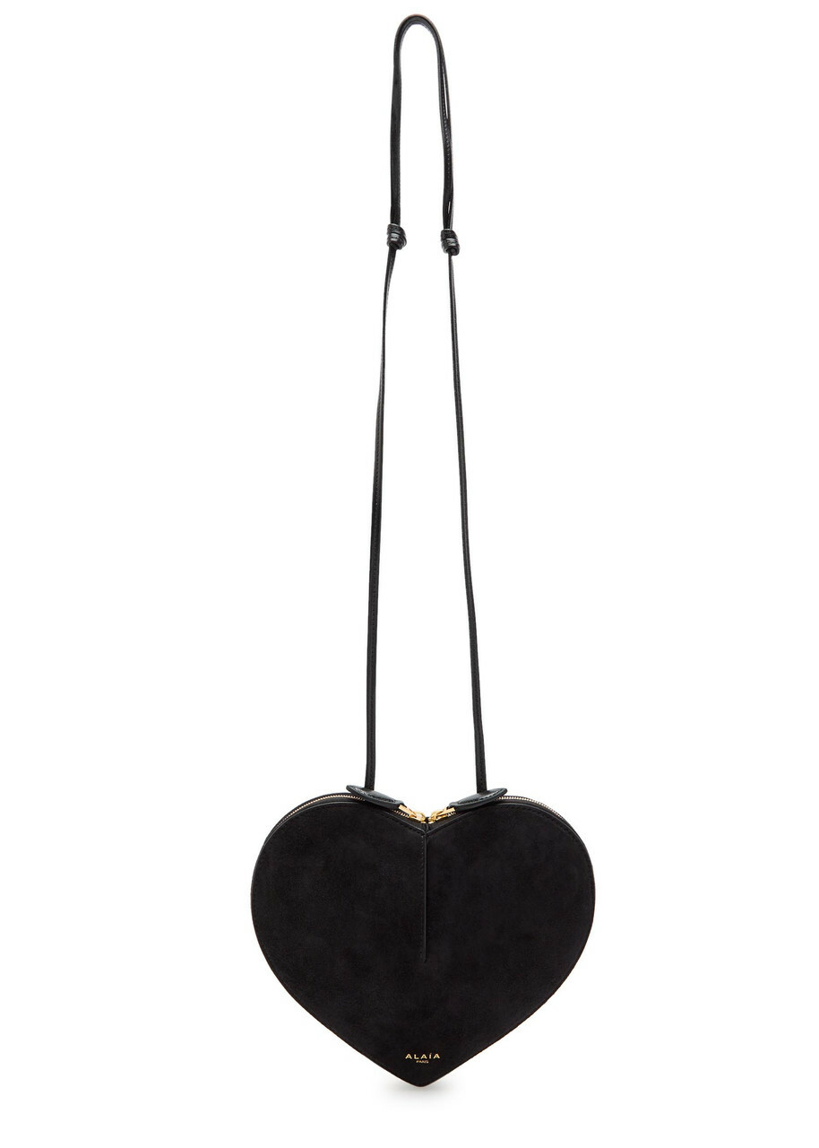 Alaïa Le Couer Suede and Leather Cross-body bag - Black - One Size