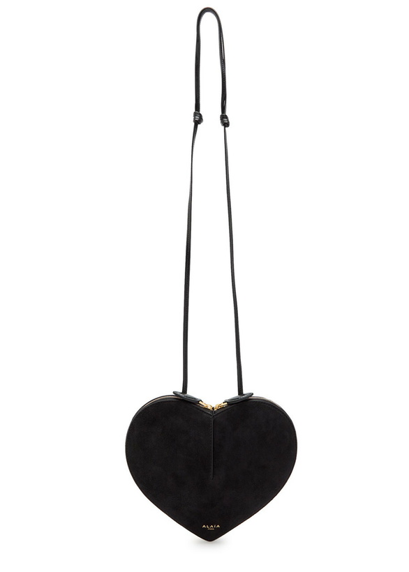 Photo: Alaïa Le Couer Suede and Leather Cross-body bag - Black - One Size