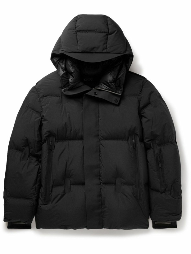 Photo: Zegna - Quilted Shell Hooded Down Ski Jacket - Black