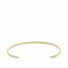 Maison Margiela Men's Slim Text Logo Bangle in Yellow Gold Plating Burattato