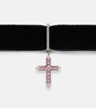 Mateo 14kt gold (585/1000) choker with sapphires and diamonds