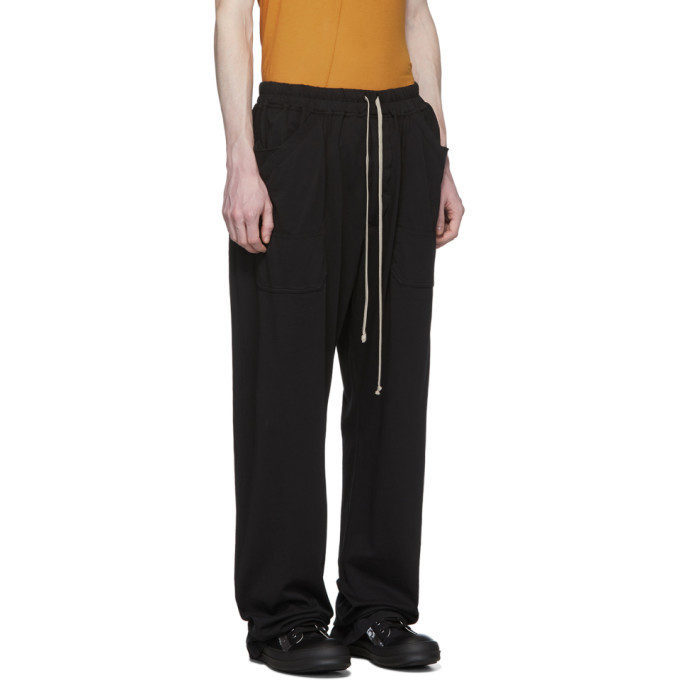 Black Rick Owens Drawstring Slim Long Pants